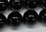 CAB729 15.5 inches 18mm round black agate gemstone beads wholesale