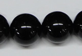 CAB730 15.5 inches 20mm round black agate gemstone beads wholesale