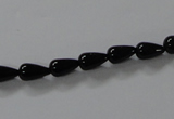 CAB732 15.5 inches 5*8mm teardrop black agate gemstone beads