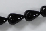 CAB738 15.5 inches 13*18mm teardrop black agate gemstone beads