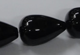 CAB743 15.5 inches 20*30mm teardrop black agate gemstone beads