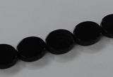 CAB750 15.5 inches 10*12mm oval black agate gemstone beads