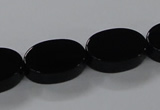 CAB751 15.5 inches 13*18mm oval black agate gemstone beads