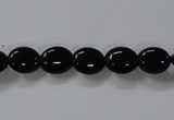 CAB756 15.5 inches 8*10mm oval black agate gemstone beads wholesale