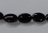 CAB757 15.5 inches 10*14mm oval black agate gemstone beads wholesale