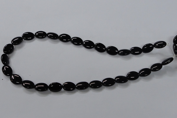 CAB757 15.5 inches 10*14mm oval black agate gemstone beads wholesale