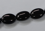 CAB758 15.5 inches 12*16mm oval black agate gemstone beads wholesale