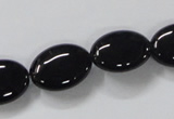 CAB759 15.5 inches 13*18mm oval black agate gemstone beads wholesale