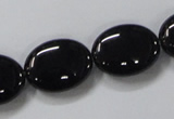 CAB761 15.5 inches 15*20mm oval black agate gemstone beads wholesale