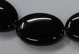 CAB764 15.5 inches 22*30mm oval black agate gemstone beads wholesale