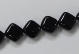 CAB765 15.5 inches 10*10mm diamond black agate gemstone beads