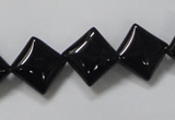 CAB766 15.5 inches 12*12mm diamond black agate gemstone beads