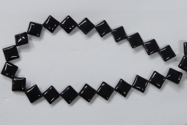 CAB767 15.5 inches 14*14mm diamond black agate gemstone beads