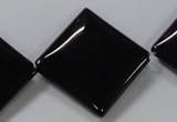 CAB768 15.5 inches 25*25mm diamond black agate gemstone beads