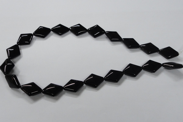 CAB769 15.5 inches 15*20mm rhombic black agate gemstone beads