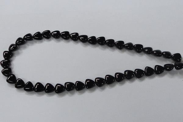 CAB775 15.5 inches 10*10mm triangle black agate gemstone beads