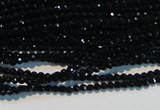 CAB780 15.5 inches 2mm faceted round black agate gemstone beads