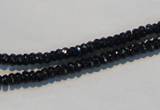 CAB785 15.5 inches 2*4mm faceted rondelle black agate gemstone beads