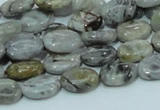 CAB79 15.5 inches 8*12mm oval silver needle agate gemstone beads