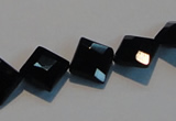 CAB803 15.5 inches 10*10mm faceted diamond black gemstone agate beads