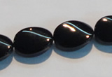 CAB814 15.5 inches 13*18mm twisted oval black agate gemstone beads