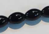 CAB818 15.5 inches 13*18mm rice black agate gemstone beads wholesale