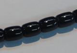 CAB819 15.5 inches 10*12mm drum black agate gemstone beads wholesale