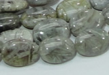 CAB82 15.5 inches 13*18mm oval silver needle agate gemstone beads