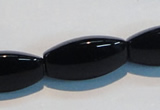 CAB822 15.5 inches 12*24mm rice black agate gemstone beads wholesale