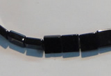 CAB825 15.5 inches 8*8mm square black agate gemstone beads wholesale