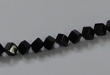 CAB830 15.5 inches 4*4mm cube black agate gemstone beads wholesale