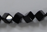 CAB831 15.5 inches 8*8mm cube black agate gemstone beads wholesale