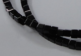 CAB833 15.5 inches 4*4mm cube black agate gemstone beads wholesale