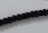 CAB844 15.5 inches 5*8mm rondelle black agate gemstone beads wholesale