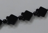 CAB849 15.5 inches 10*10mm fish black agate gemstone beads wholesale