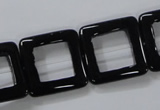 CAB862 15.5 inches 20*20mm square black agate gemstone beads wholesale