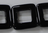 CAB863 15.5 inches 28*28mm square black agate gemstone beads wholesale