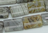 CAB87 15.5 inches 15*20mm rectangle silver needle agate gemstone beads