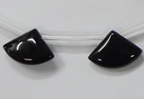 CAB871 14*20mm top-drilled triangle black agate gemstone beads wholesale