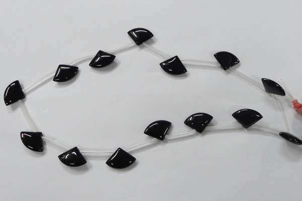 CAB871 14*20mm top-drilled triangle black agate gemstone beads wholesale