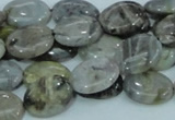 CAB90 15.5 inches 12*16mm oval silver needle agate gemstone beads