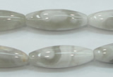 CAB907 15.5 inches 10*30mm rice natural crazy agate beads wholesale