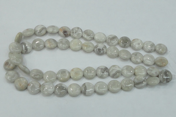 CAB915 15.5 inches 15mm flat round natural crazy agate beads wholesale