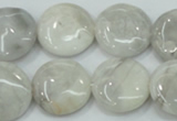 CAB916 15.5 inches 20mm flat round natural crazy agate beads wholesale