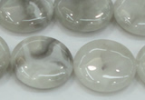 CAB917 15.5 inches 25mm flat round natural crazy agate beads wholesale