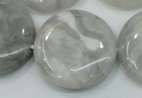 CAB918 15.5 inches 30mm flat round natural crazy agate beads wholesale