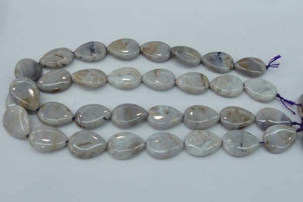 CAB929 15.5 inches 18*25mm flat teardrop natural purple agate beads