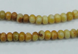 CAB932 15.5 inches 4*6mm rondelle yellow crazy lace agate beads