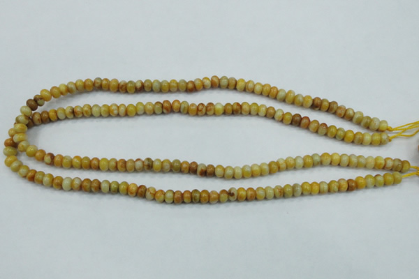 CAB932 15.5 inches 4*6mm rondelle yellow crazy lace agate beads