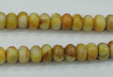 CAB933 15.5 inches 5*8mm rondelle yellow crazy lace agate beads